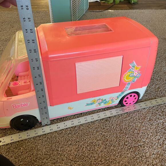 Vintage 1996 Barbie Mattel Large 59x45x30cm Pink Magical Motorhome Vehicle - Picture 6 of 16